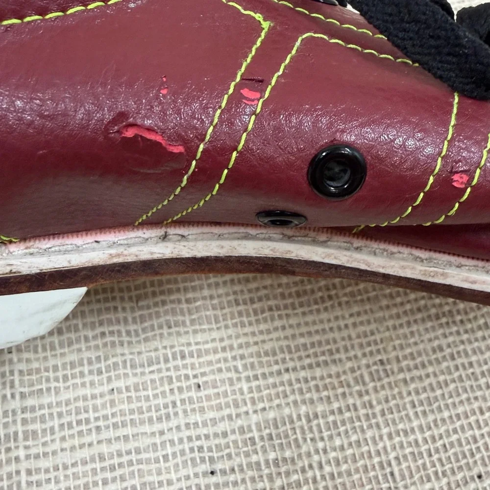 Linds Classic 1733 Mens Bowling Shoes Size 13 Leather Black Burgundy Green 2008